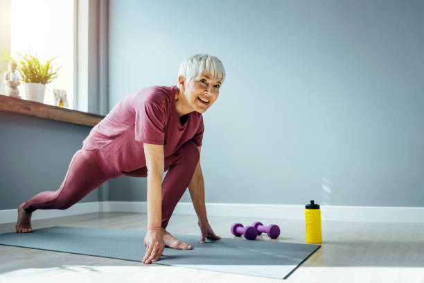Person stretching during a short break at home